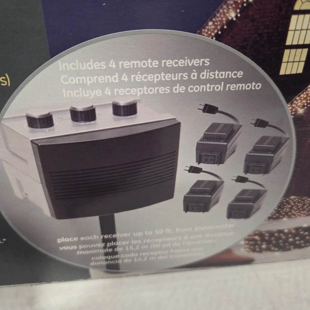 GE Pro Line Wireless Lights & Sounds Of Christmas Transmitter 4 Receivers 2008
